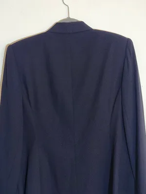 Le Suit Navy Gold Button Blazer with Removable Pocket Square Size 16 NWT thumbnail 5