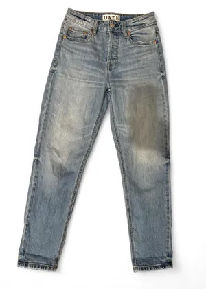 Daze Denim Women's 25 Blue "Just Right" Rigid & Stretch Mid Rise Jeans thumbnail 1