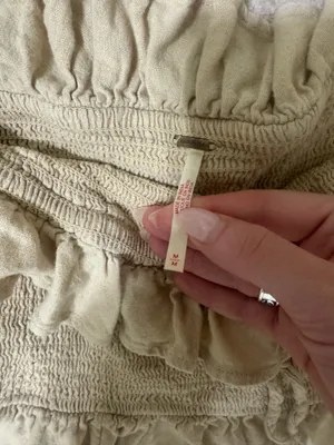Free People Lush Life Linen Strapless Midi Dress Bleached Sand size medium thumbnail 3