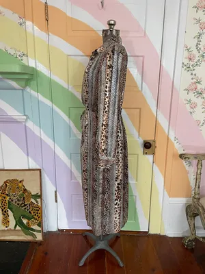 Sam Edelman Mixed Animal Print Satin Shirt Dress Semi Sheer Sz 8 💚🎀 thumbnail 8
