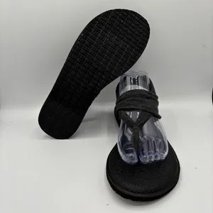 Sanuk Sandals Womens 9Yoga Flat Thong Slingback Black/grayFabric Casual‎ Comfort thumbnail 7