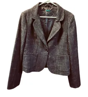 Benetton Italy Brown Tweed jacket size 12 (48) thumbnail 1