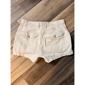 Vintage Y2K Abercrombie & Fitch Y2K Low Rise Chino Shorts‎ Cream Women's Size 6 thumbnail 5