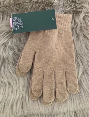 NWT Wild Fable Tech Touch Knit Gloves Tan thumbnail 1