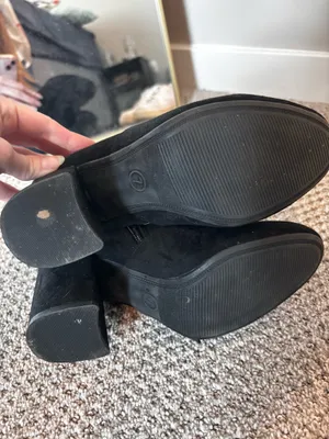 Black suede heel boots Size 7 thumbnail 4