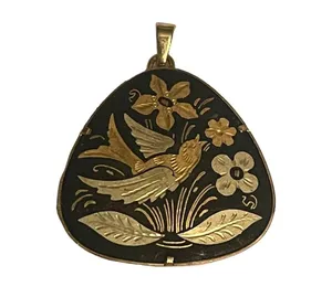 Vintage damascene pendant thumbnail 2