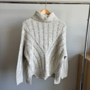 Moon River Chunky Knit Ribbed Turtleneck Sweater M Flecked Coastal Grandma Chic thumbnail 10