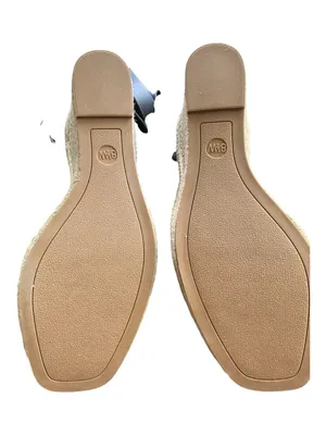 A New Day Black Espadrille Wedge Sandals 8.5W Wide Width Coastal Ankle Strap thumbnail 4