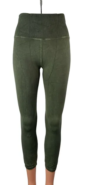 Free People Movement Karma Green High Rise Yoga Crop Athletic Leggings Pants M thumbnail 1