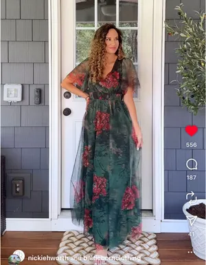 NWT Baltic Born Green Tulle Maxi Dress thumbnail 2