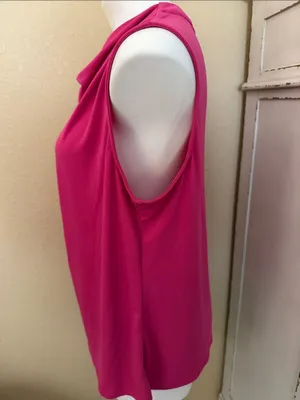 Worthington Draped Neck Sleeveless Camisole - Hot Pink thumbnail 3