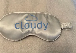 Satin White Cloudy Sleep Mask with Elastic Strap thumbnail 1
