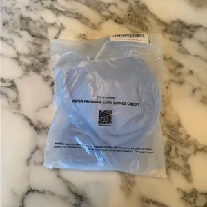 NWT Quince Women's Italian Demi Bikini Top Clear Blue Sky Size Large thumbnail 7