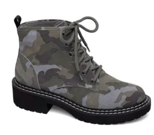 Linea Paola Women’s Camo Lace-Up Platform Ankle Combat Boots Size 8.5M thumbnail 1