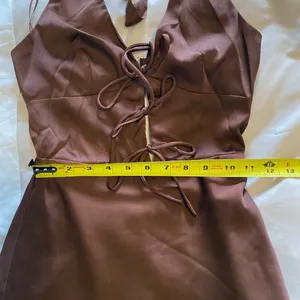 NEW Windsor Laced Up Luxe Satin Halter Mini Dress thumbnail 9