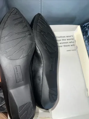 Anne Klein Black Pointed-Toe Flats with Chain Accent Flex Sz 8 NEW thumbnail 7