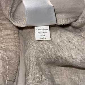 Athleta Retreat High Rise 100% Linen Ankle Pants Undyed Size XL Pull On Neutral thumbnail 11