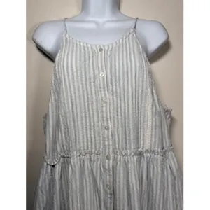 FREE PEOPLE Desert Days Stripped‎ Mini Dress Med Blue Boho Coastal Cottagecore thumbnail 4