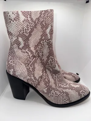 Dolce Vita Samie Leather Boots Bootie w Embossed Snake Print Women’s 9.5 thumbnail 1