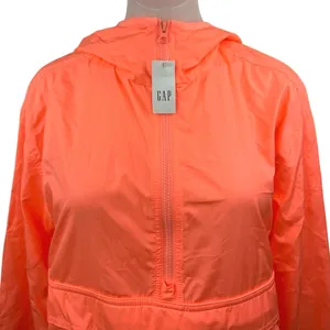 NEW Gap Orange Water Resistant Rain Coat Foldable Windbreaker Jacket Size XXS/XS thumbnail 4