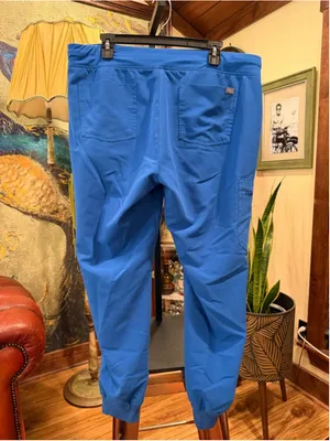 FIGS Technical Collection Scrub Pants XL Royal Blue Jogger Drawstring Cargo Wome thumbnail 3