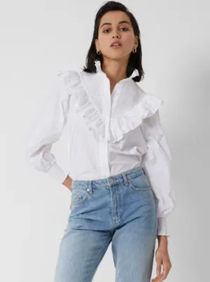 NWT French Connection Organic Cotton Rhodes Poplin Smock Top Blouse thumbnail 2