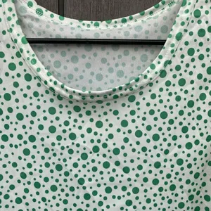 Vintage Sleeveless Polyester Polka‎ Dot Top Green thumbnail 2