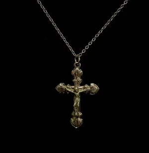 Silver tone cross necklace thumbnail 4