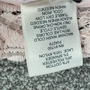 Bedford Fair Lace Sleeve Mock Neck‎ Shirt Pink Large Tee Coquette Victorian Soft thumbnail 11