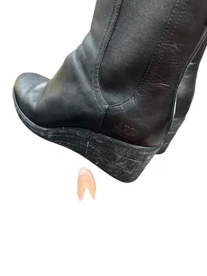 UGG Dupree wms black leather waterproof chelsea wedge ankle boots sz 8 SKU 10769 thumbnail 14