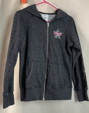 J. America Women S Charcoal Grey PBR Full Zip Hoodie Professional Bull Riders‎ thumbnail 1