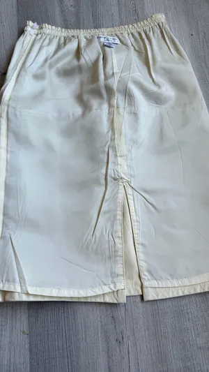 Bonnie Boerer Leather Skirt Cream Midi Women's M Genuine Leather Vintage Lined thumbnail 10