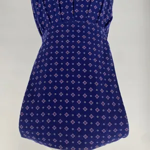 Vintage 90s American Eagle Corduroy Midi Dress Pinafore Pleated Printed Navy S thumbnail 6