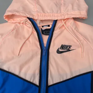 Blue Pink Colorblock Zip Up Windbreaker Hoodie Jacket thumbnail 5