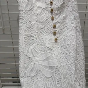 Lilly Pulitzer Alexa Lace Seashell Beach Bridal Shift Dress Sz 2 White Buttons thumbnail 3
