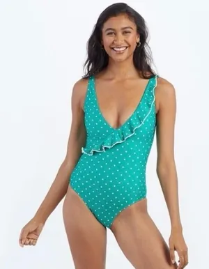Summersalt The Ruffle Wrap One-Piece in Seaglass Dot Size‎ 4 thumbnail 1