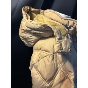 Lands End Tan‎ Quilted Puffer Jacket with Detachable Hood Petite Large 14-16 thumbnail 3