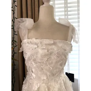 Lulus Classic Romance White 3D Floral Applique Tie-Strap Mini Dress thumbnail 6