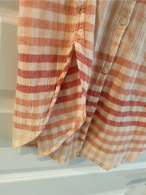 Madewell Central Tunic Shirt White Pink Gingham Size M thumbnail 8