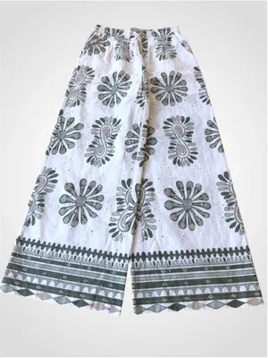 Entro Boho Cotton Peplum Cami Top & Wide Leg Pants Set Size S thumbnail 4