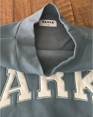 PARKE Varsity Mockneck Sweatshirt L/XL, Glacier White thumbnail 3
