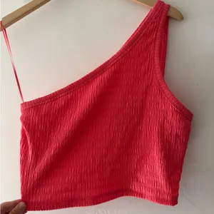 American Eagle One Shoulder Coral‎ Pink Crop Top thumbnail 1