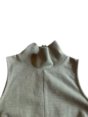 Free People Olive Green Mock Neck Sheath Dress Sleeveless Stretch Size Small thumbnail 2