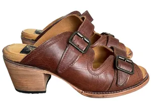 Freebird By Steven Caprice Sandal Brown Leather Size 8 Double Buckle Western thumbnail 1