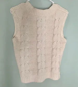 Cream Sweater Vest thumbnail 2