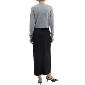 Mango Slit Denim Skirt NWT Matilda Black Wash Small thumbnail 5