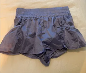 Free People Get Your Flirt Shorts Blue thumbnail 1