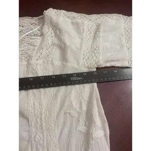 ZARA LONG DRESS SQUARE NECK GAUZE EMBROIDERED LACE Dress SZ XS thumbnail 14