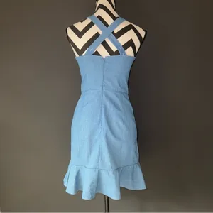 KARINA GRIMALDI REVOLVE‎ Angelica Dress Chambray Denim Blue size 4 thumbnail 3