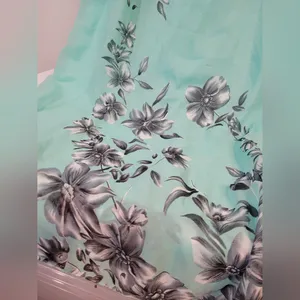 Floral Halter Maxi Dress - Teal, Size M thumbnail 16